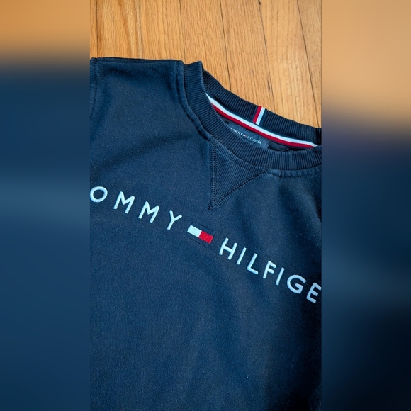 Tommy Hilfiger Navy Crewneck with Red and White Accents - Picture 2 of 4